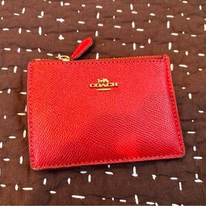 Coach Vibrant Red Leather Card Holder